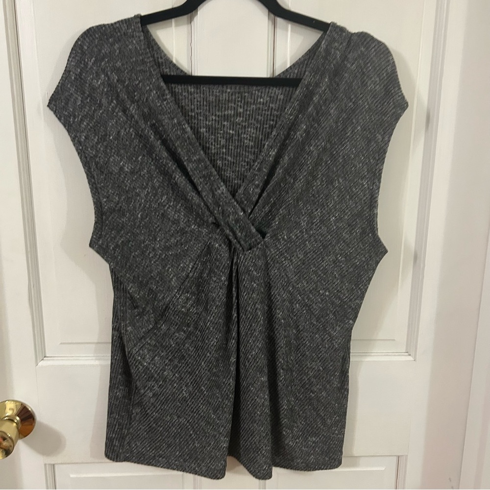 Rag & Bone Gray V-Neck Blouse